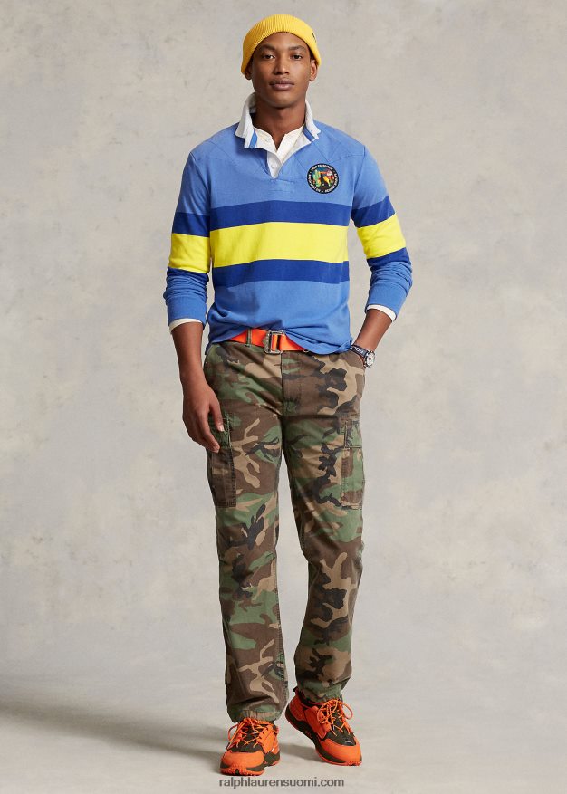 Ralph Lauren miehet klassinen istuvuus raidallinen rugbypaita 0Z24ZR638 maidstone sininen multi