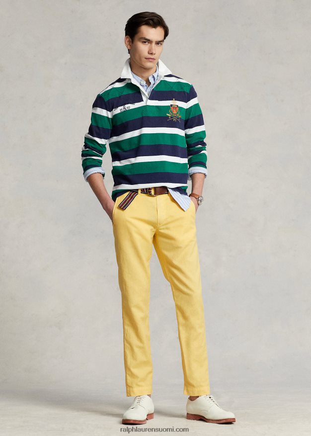 Ralph Lauren miehet klassinen istuvuus raidallinen rugbypaita 0Z24ZR797 urheilullinen vihreä multi