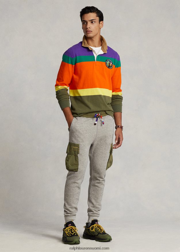 Ralph Lauren miehet klassinen istuvuus raidallinen rugbypaita 0Z24ZR8480 violetti kaktus multi