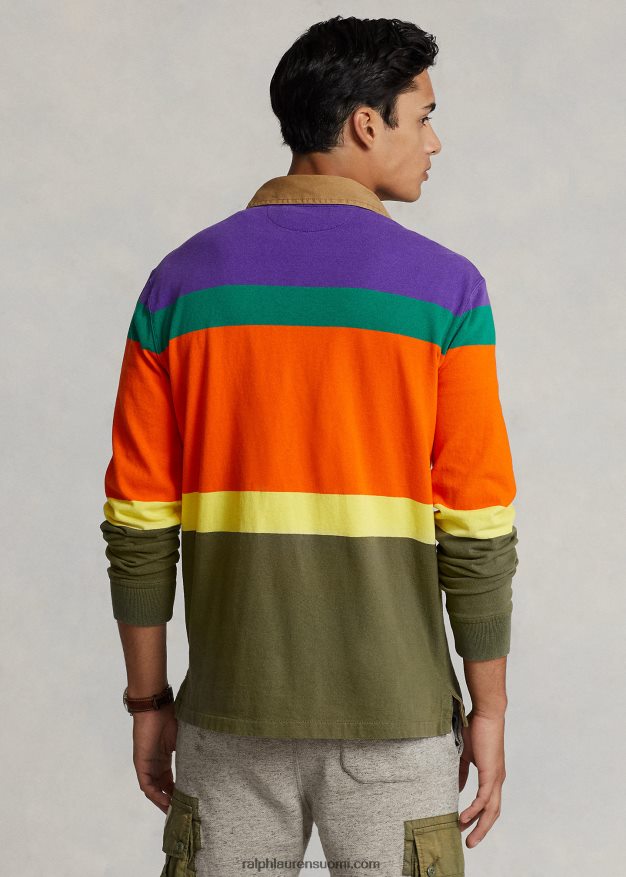 Ralph Lauren miehet klassinen istuvuus raidallinen rugbypaita 0Z24ZR8480 violetti kaktus multi