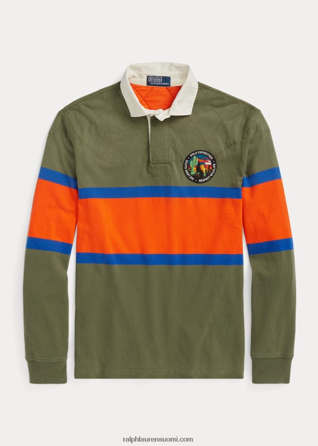 Ralph Lauren miehet klassinen istuvuus raidallinen rugbypaita 0Z24ZR97 tumma salvia multi