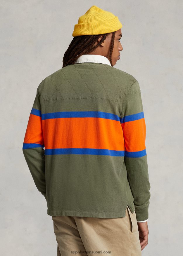Ralph Lauren miehet klassinen istuvuus raidallinen rugbypaita 0Z24ZR97 tumma salvia multi