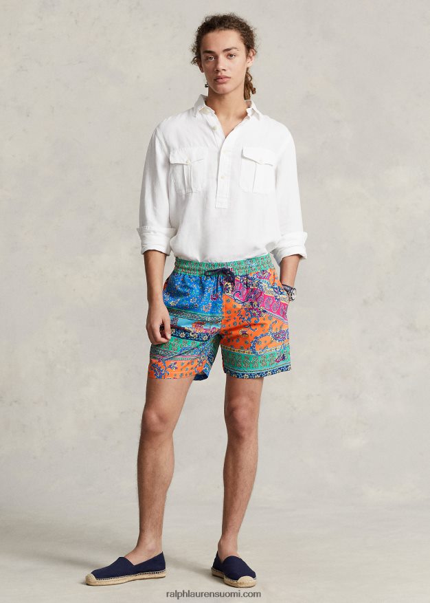 Ralph Lauren miehet 5,75 tuuman klassinen Traveler-uimahousu 0Z24ZR699 provencelainen medaljonki