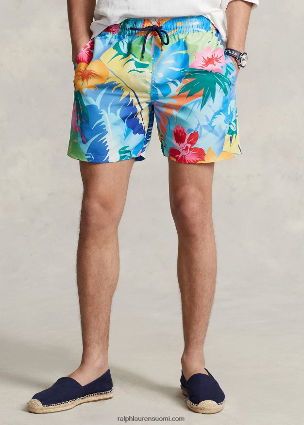 Ralph Lauren miehet 5,75 tuuman klassinen Traveler-uimahousu 0Z24ZR733 Palm Cove kukkainen