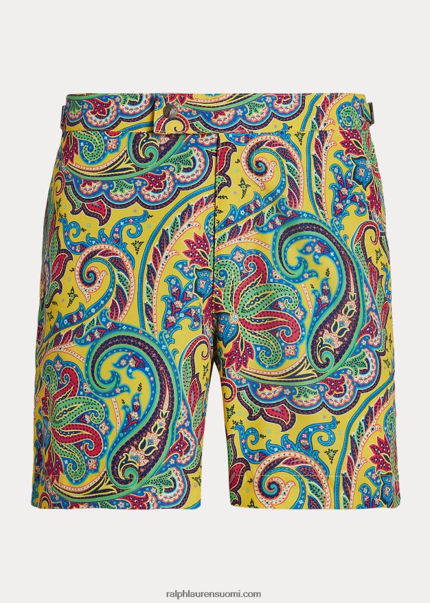 Ralph Lauren miehet 5,75 tuuman monacon uimahousu 0Z24ZR8611 keltainen jerry paisley