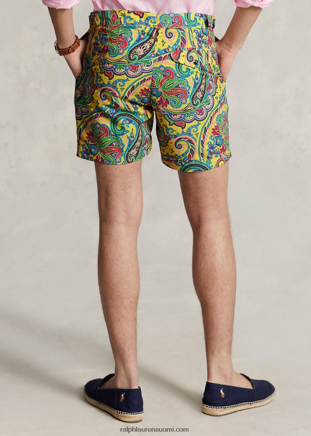 Ralph Lauren miehet 5,75 tuuman monacon uimahousu 0Z24ZR8611 keltainen jerry paisley