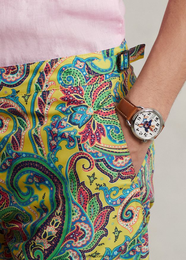 Ralph Lauren miehet 5,75 tuuman monacon uimahousu 0Z24ZR8611 keltainen jerry paisley