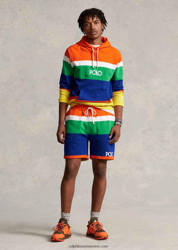 Ralph Lauren miehet 6 tuuman logoraidallinen fleece lyhyt 0Z24ZR1218 purjehdus oranssi multi