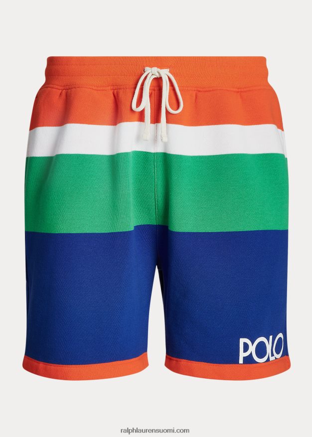 Ralph Lauren miehet 6 tuuman logoraidallinen fleece lyhyt 0Z24ZR1218 purjehdus oranssi multi