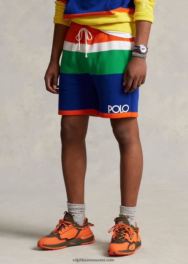 Ralph Lauren miehet 6 tuuman logoraidallinen fleece lyhyt 0Z24ZR1218 purjehdus oranssi multi