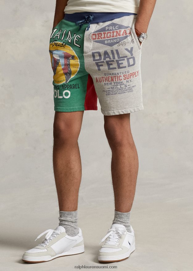 Ralph Lauren miehet 7,5 tuuman patchwork-fleece-grafiikkashortsi 0Z24ZR715 brooklyn kanerva multi