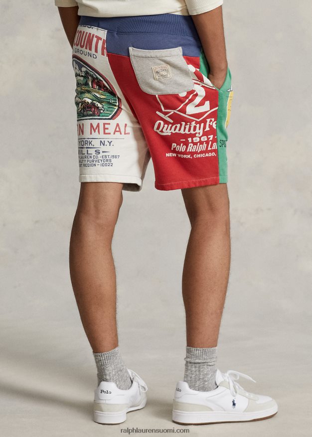 Ralph Lauren miehet 7,5 tuuman patchwork-fleece-grafiikkashortsi 0Z24ZR715 brooklyn kanerva multi