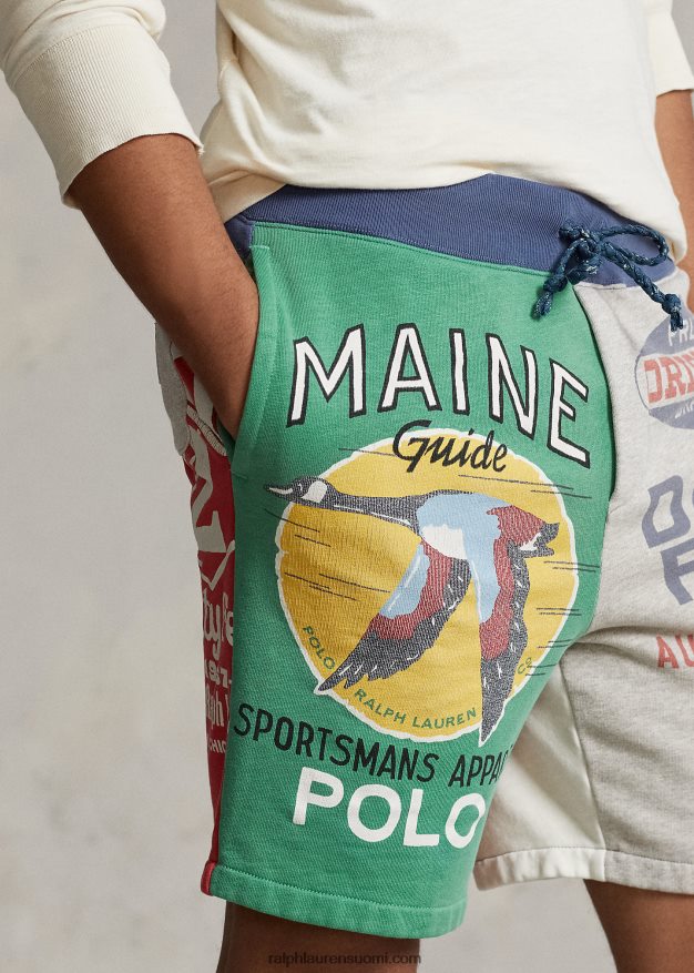 Ralph Lauren miehet 7,5 tuuman patchwork-fleece-grafiikkashortsi 0Z24ZR715 brooklyn kanerva multi