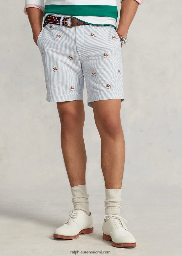 Ralph Lauren miehet 8 tuuman joustava suora istuvuus oxford short 0Z24ZR959 oxford-raita
