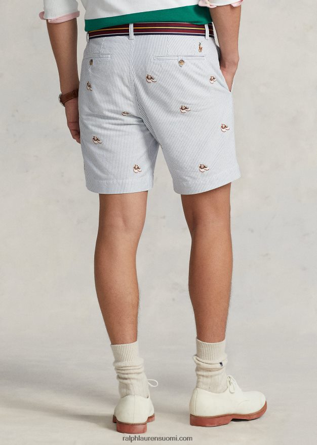Ralph Lauren miehet 8 tuuman joustava suora istuvuus oxford short 0Z24ZR959 oxford-raita
