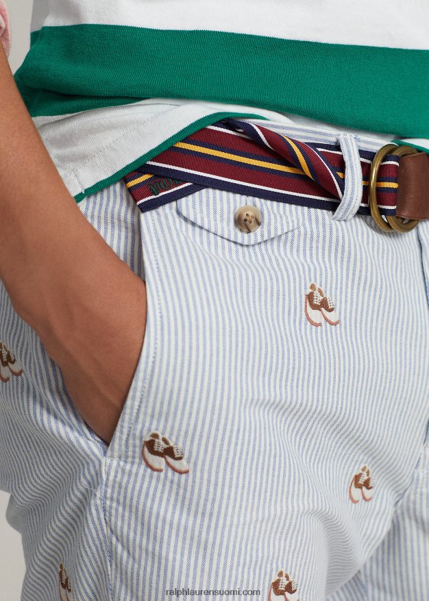 Ralph Lauren miehet 8 tuuman joustava suora istuvuus oxford short 0Z24ZR959 oxford-raita