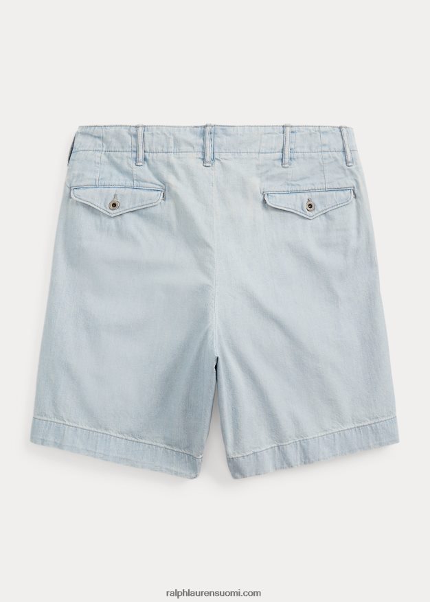 Ralph Lauren miehet indigo chino upseerin shortsi 0Z24ZR1704 haalistunut vauvansininen