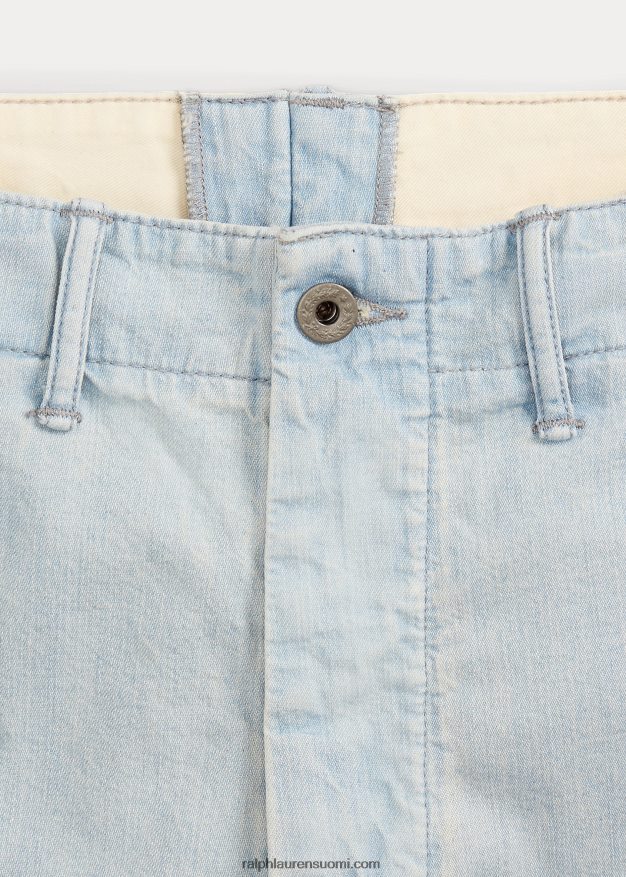 Ralph Lauren miehet indigo chino upseerin shortsi 0Z24ZR1704 haalistunut vauvansininen