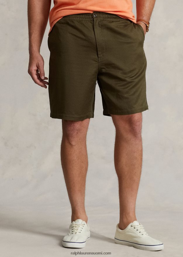 Ralph Lauren miehet polo prepster pellavasekoite lyhyt 0Z24ZR1644 katos oliivi