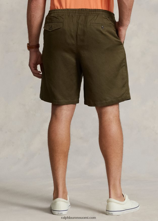 Ralph Lauren miehet polo prepster pellavasekoite lyhyt 0Z24ZR1644 katos oliivi