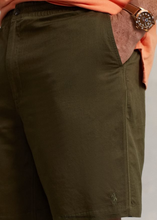 Ralph Lauren miehet polo prepster pellavasekoite lyhyt 0Z24ZR1644 katos oliivi