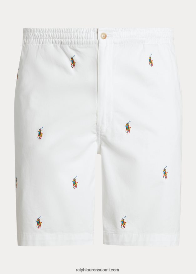 Ralph Lauren miehet polo prepster stretch chino short 0Z24ZR1362 valkoinen kirjonta