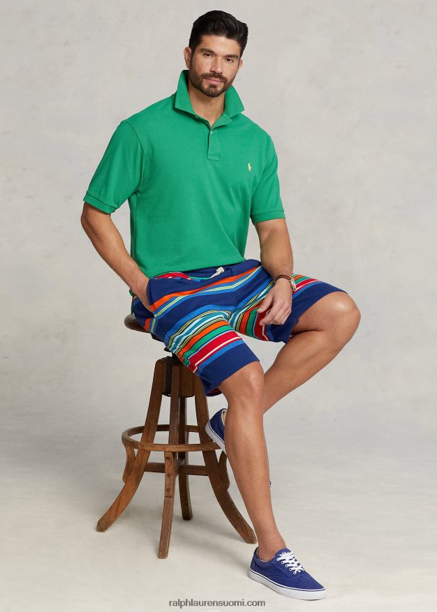 Ralph Lauren miehet raidallinen fleece lyhyt 0Z24ZR1349 tumma koboltti/raita