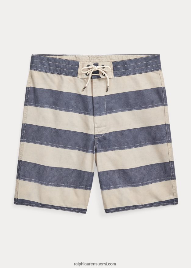 Ralph Lauren miehet raidallinen twill lyhyt 0Z24ZR1723 laivasto/kermanvärinen purjekangas stri