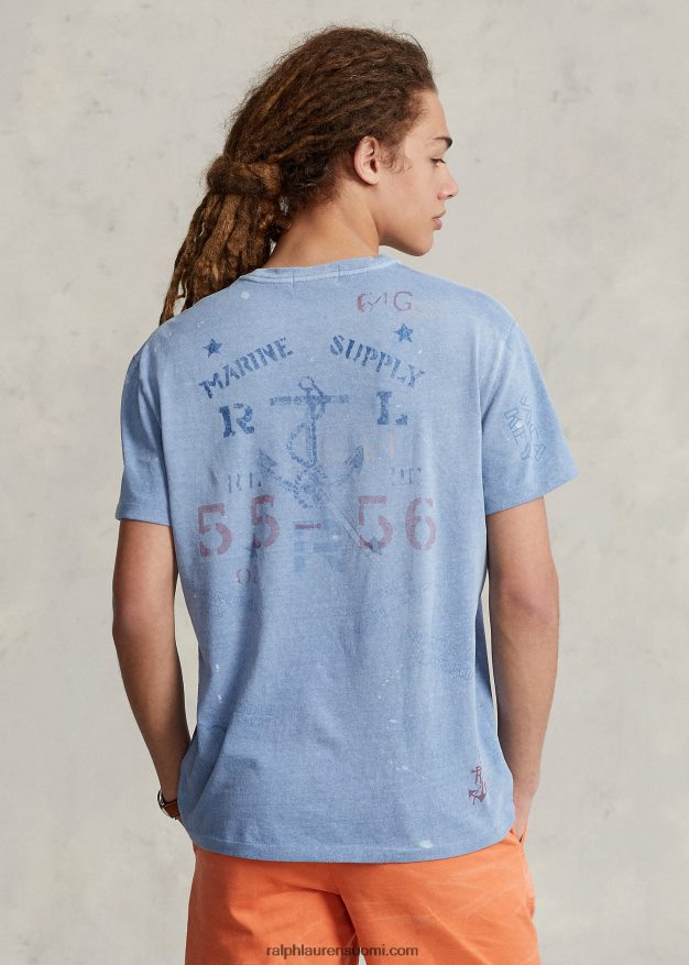 Ralph Lauren miehet Klassisen istuvuuden graafinen t-paita 0Z24ZR327 kanava sininen