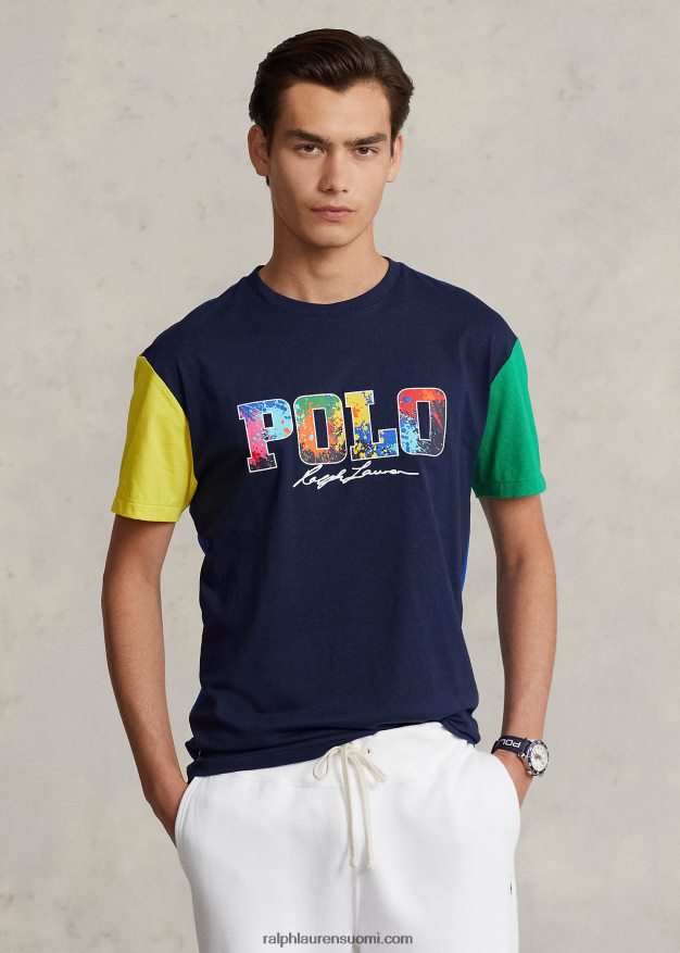 Ralph Lauren miehet Klassisen mallin värillinen logo-t-paita 0Z24ZR441 Cruise Navy Multi