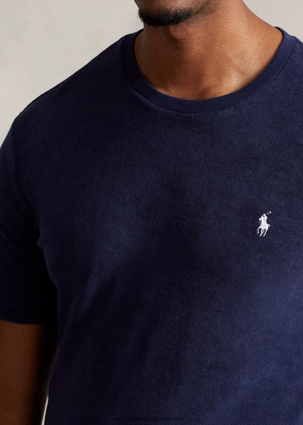 Ralph Lauren miehet frotee crewneck t-paita 0Z24ZR1410 newportin laivasto