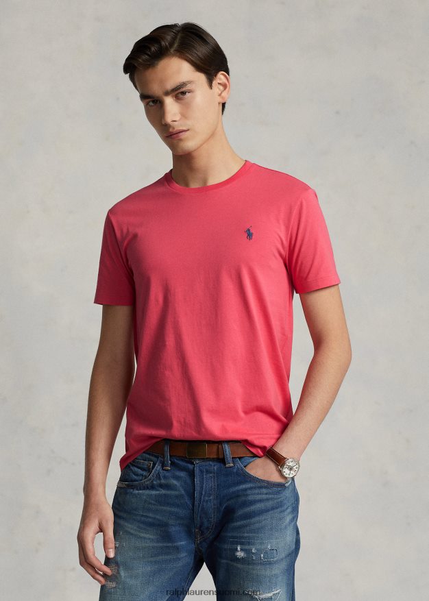 Ralph Lauren miehet jersey crewneck t-paita - kaikki sopii 0Z24ZR163 vaaleanpunainen
