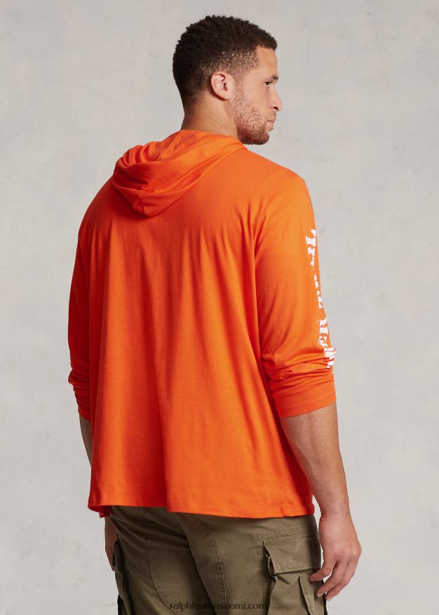 Ralph Lauren miehet jersey-graafinen hupullinen t-paita 0Z24ZR1382 aktiivinen oranssi