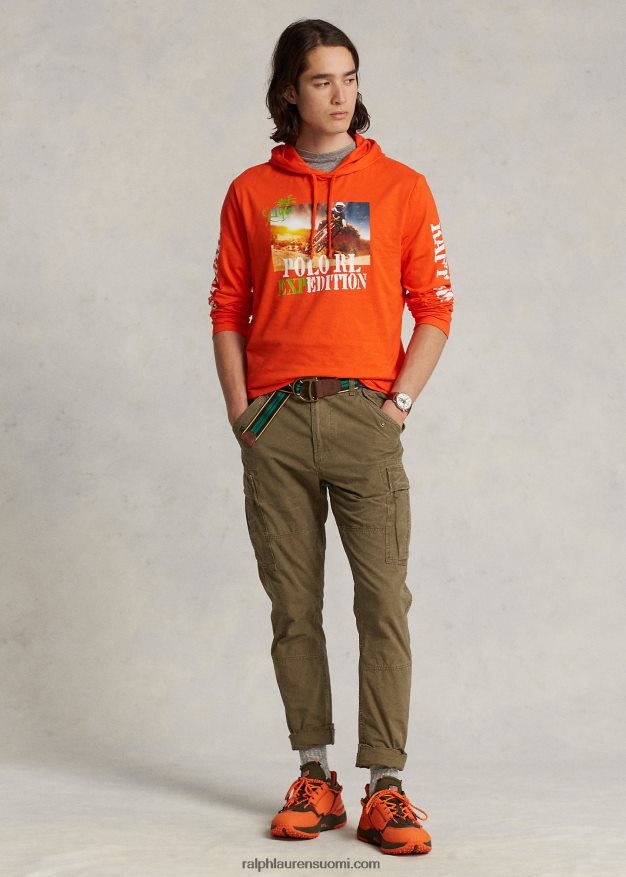Ralph Lauren miehet jersey-graafinen hupullinen t-paita 0Z24ZR8495 aktiivinen oranssi