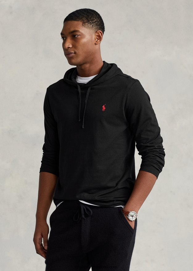 Ralph Lauren miehet jersey-hupullinen t-paita 0Z24ZR307 musta