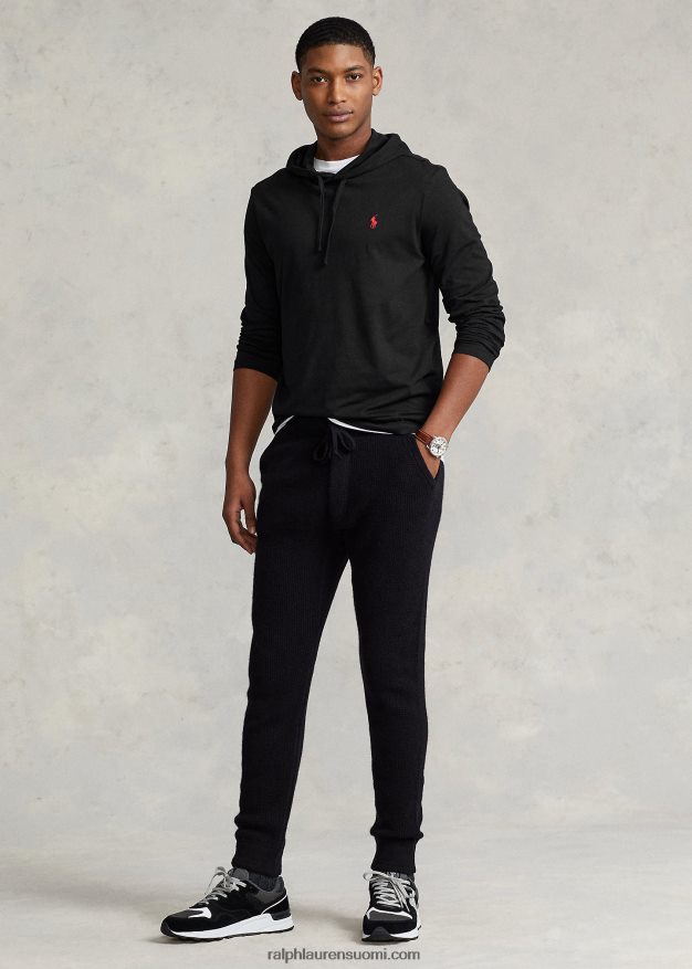 Ralph Lauren miehet jersey-hupullinen t-paita 0Z24ZR307 musta