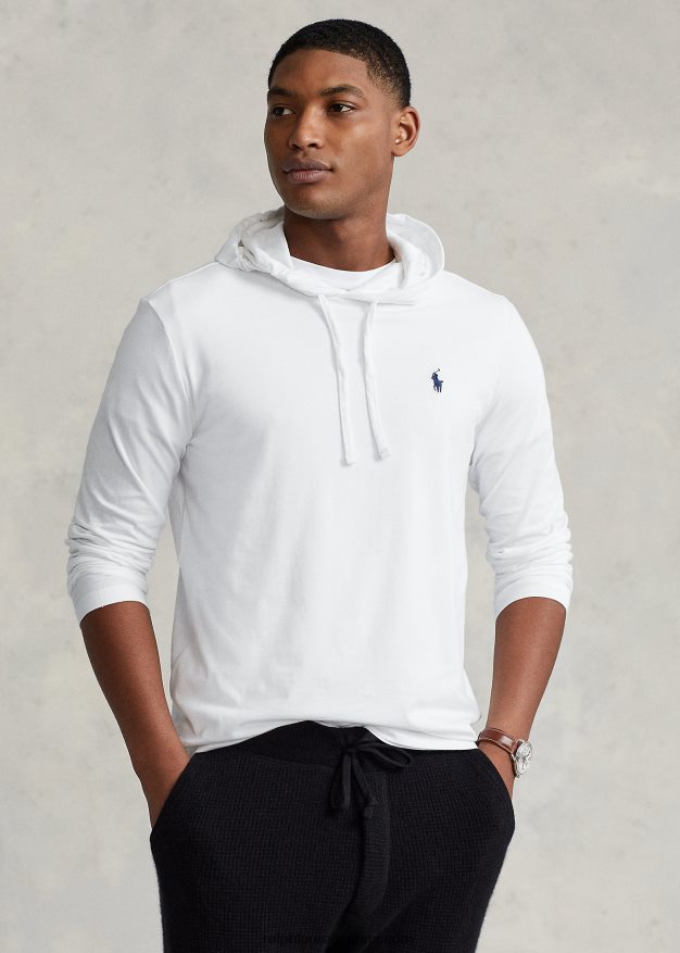 Ralph Lauren miehet jersey-hupullinen t-paita 0Z24ZR309 valkoinen