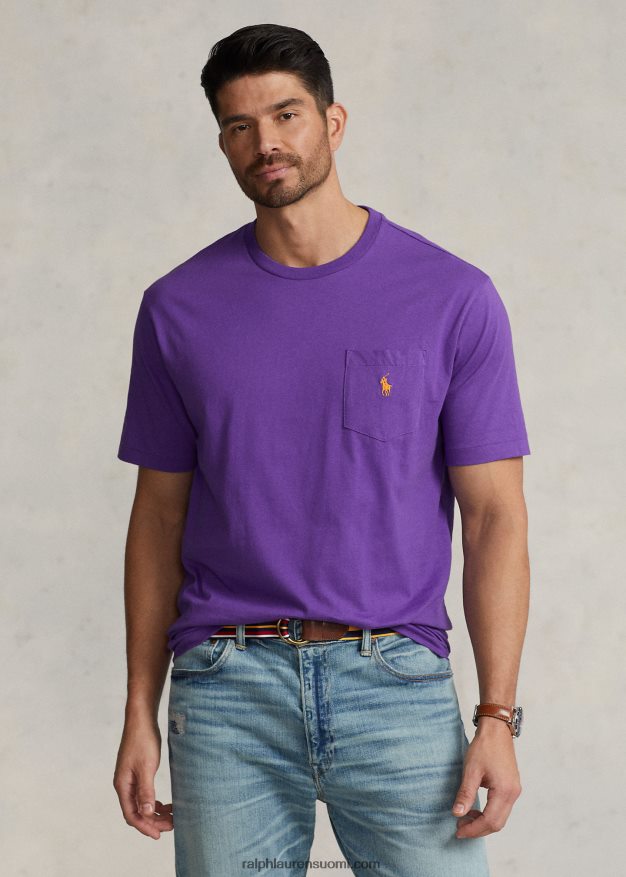 Ralph Lauren miehet jersey tasku t-paita 0Z24ZR1856 solmio violetti