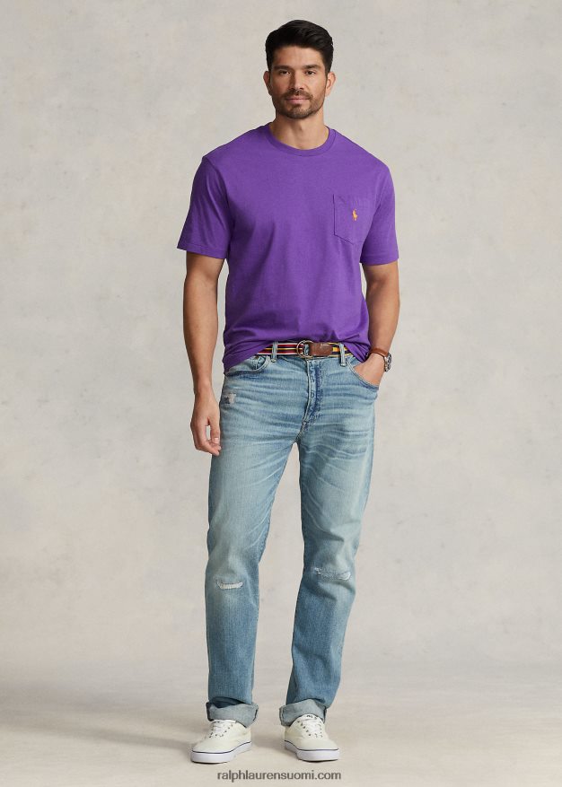 Ralph Lauren miehet jersey tasku t-paita 0Z24ZR1856 solmio violetti