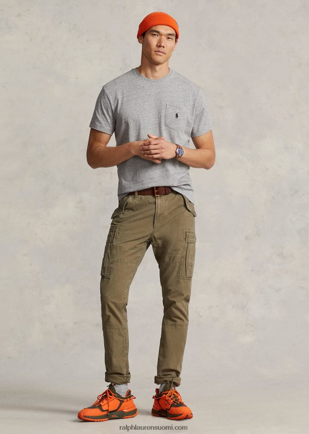 Ralph Lauren miehet jersey-taskuinen t-paita, joka sopii kaikkiin 0Z24ZR250 tumma vintage kanerva