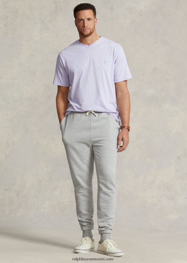 Ralph Lauren miehet jersey v-kaula-aukkoinen t-paita 0Z24ZR1415 kukka violetti