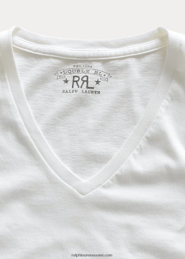 Ralph Lauren miehet jersey v-kaula-aukkoinen t-paita 0Z24ZR1690 valkoinen