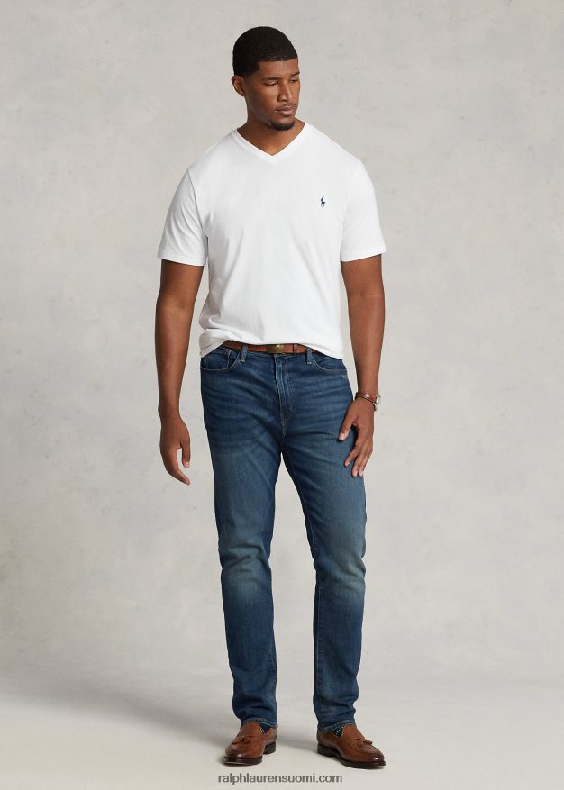 Ralph Lauren miehet jersey v-kaula-aukkoinen t-paita 0Z24ZR1843 valkoinen