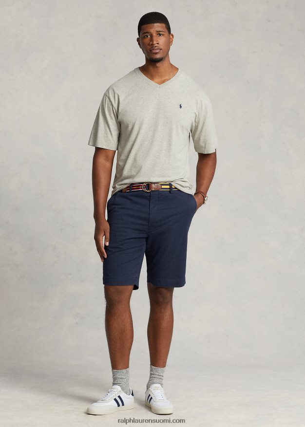 Ralph Lauren miehet jersey v-kaula-aukkoinen t-paita 0Z24ZR1844 uusi harmaa kanerva