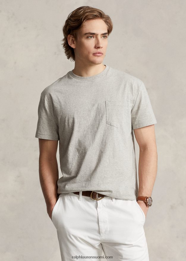 Ralph Lauren miehet klassinen istuva jersey-taskut-paita 0Z24ZR943 parvi kanerva