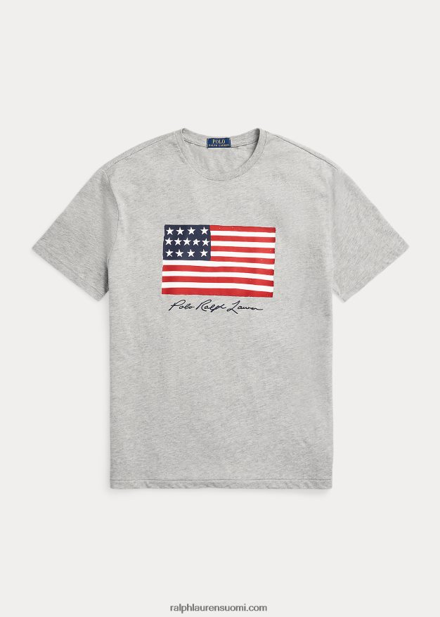 Ralph Lauren miehet klassinen istuvuus lippu jersey t-paita 0Z24ZR8542 ja kanervan päällä