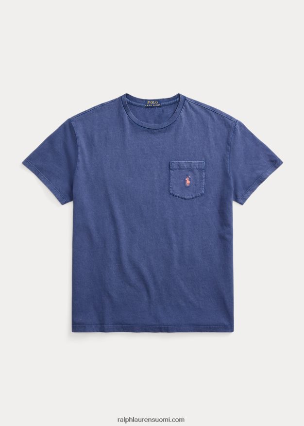 Ralph Lauren miehet klassinen istuvuus puuvilla-pellava taskut-paita 0Z24ZR371 vaalea laivasto