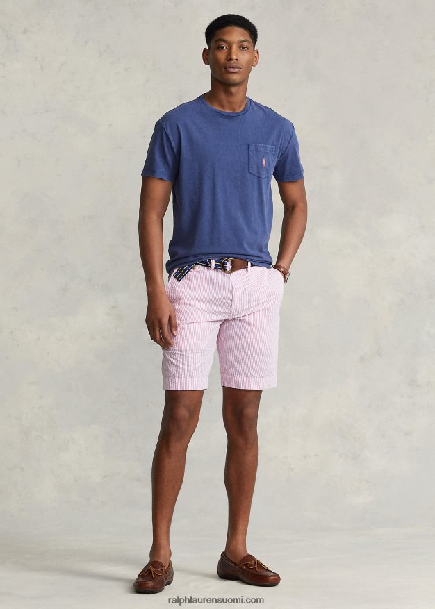 Ralph Lauren miehet klassinen istuvuus puuvilla-pellava taskut-paita 0Z24ZR371 vaalea laivasto