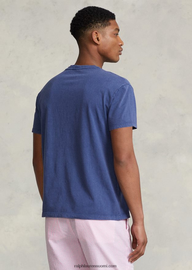 Ralph Lauren miehet klassinen istuvuus puuvilla-pellava taskut-paita 0Z24ZR371 vaalea laivasto