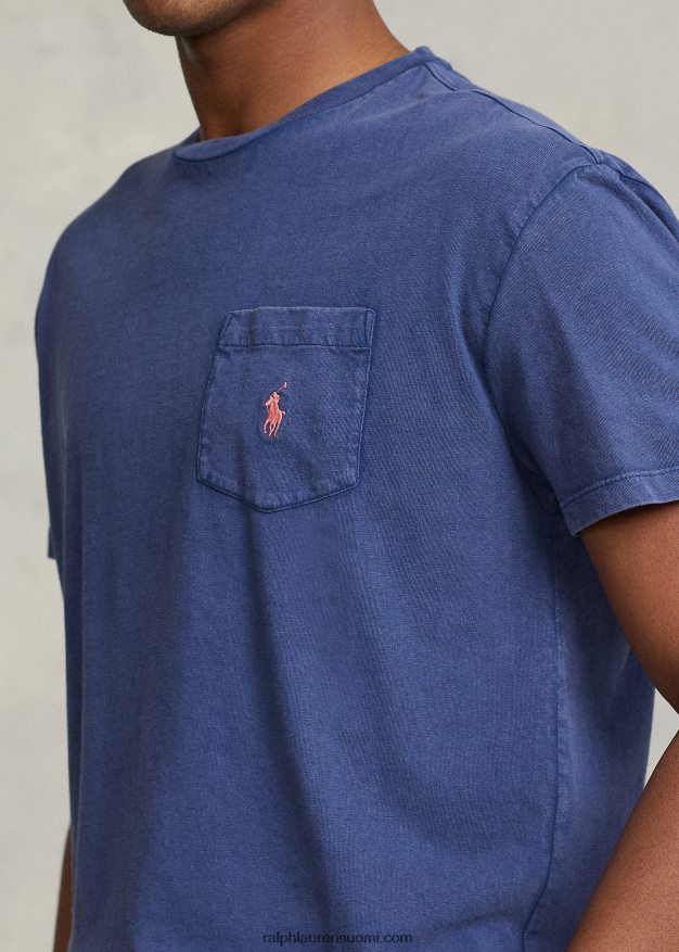 Ralph Lauren miehet klassinen istuvuus puuvilla-pellava taskut-paita 0Z24ZR371 vaalea laivasto